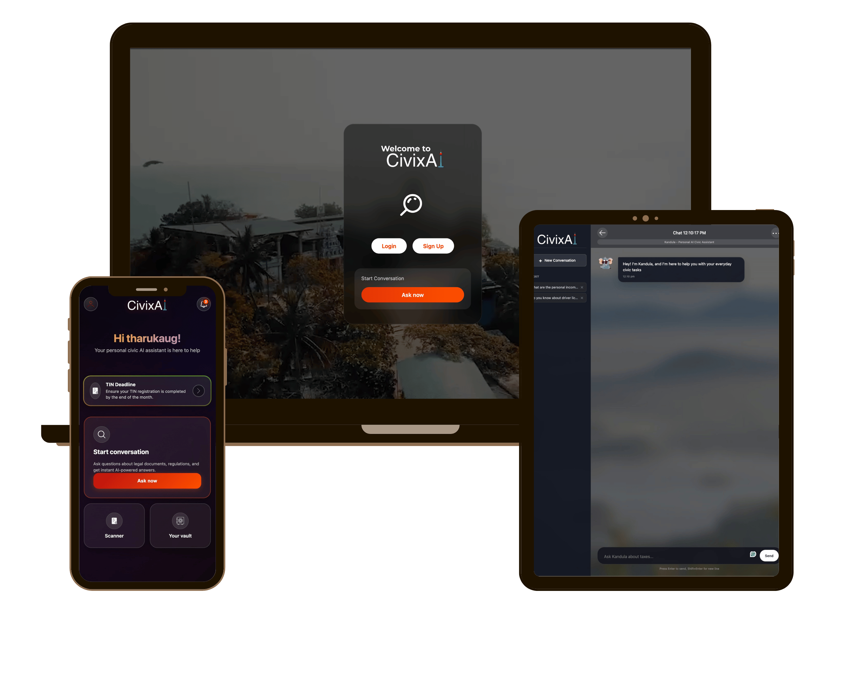Civix AI interface mockup preview